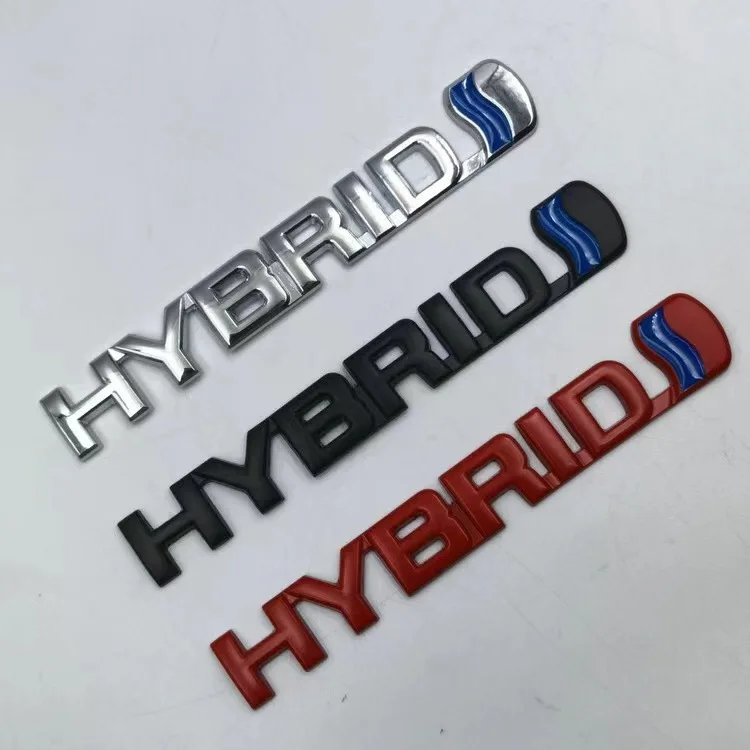 

3D Chrome Eco-friendly Emblem HYBRID Badge Trunk Logo Car Stickers Styling for RAV 4 Prado Camry Corolla Yaris