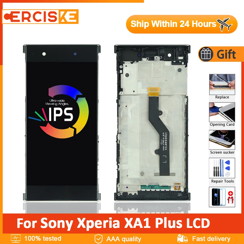 

5.5" Original For Sony Xperia XA1 Plus LCD Display G3416 G3412 G3426 G3421 G3423 Touch Screen Digitizer Assembly With Frame