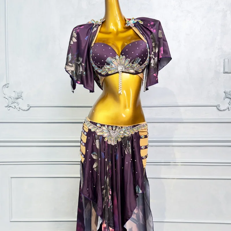 Женский костюм для профессионального танца живота Длинная атласная юбка Размер 2