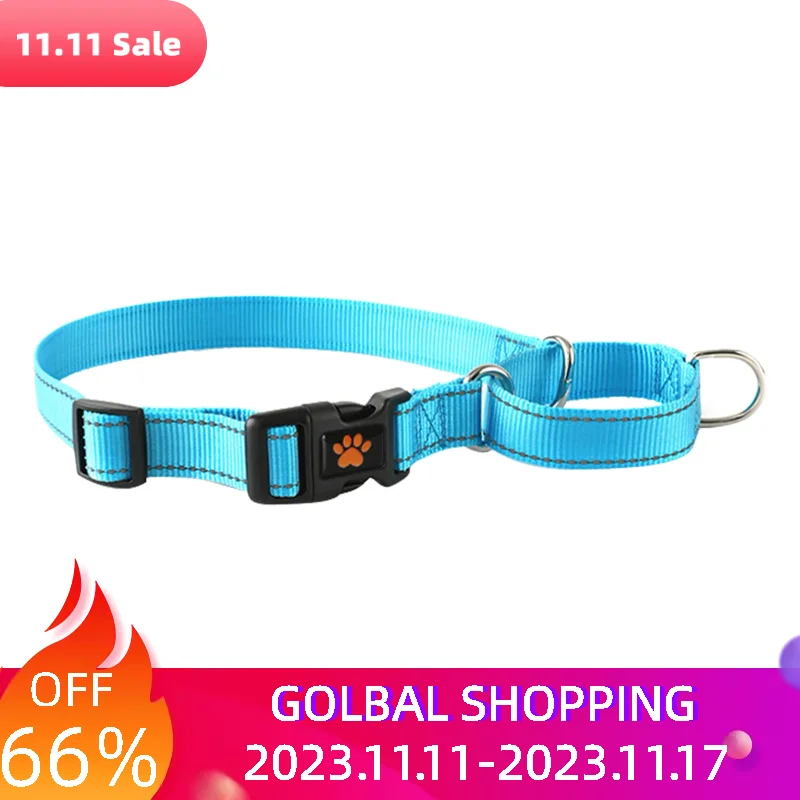 

Small Medium Reflective Nigh Safety D Ring Nylon Quick Release Dog Collar Training Outdoor Walking Anti Lost Pet Supplies Gift