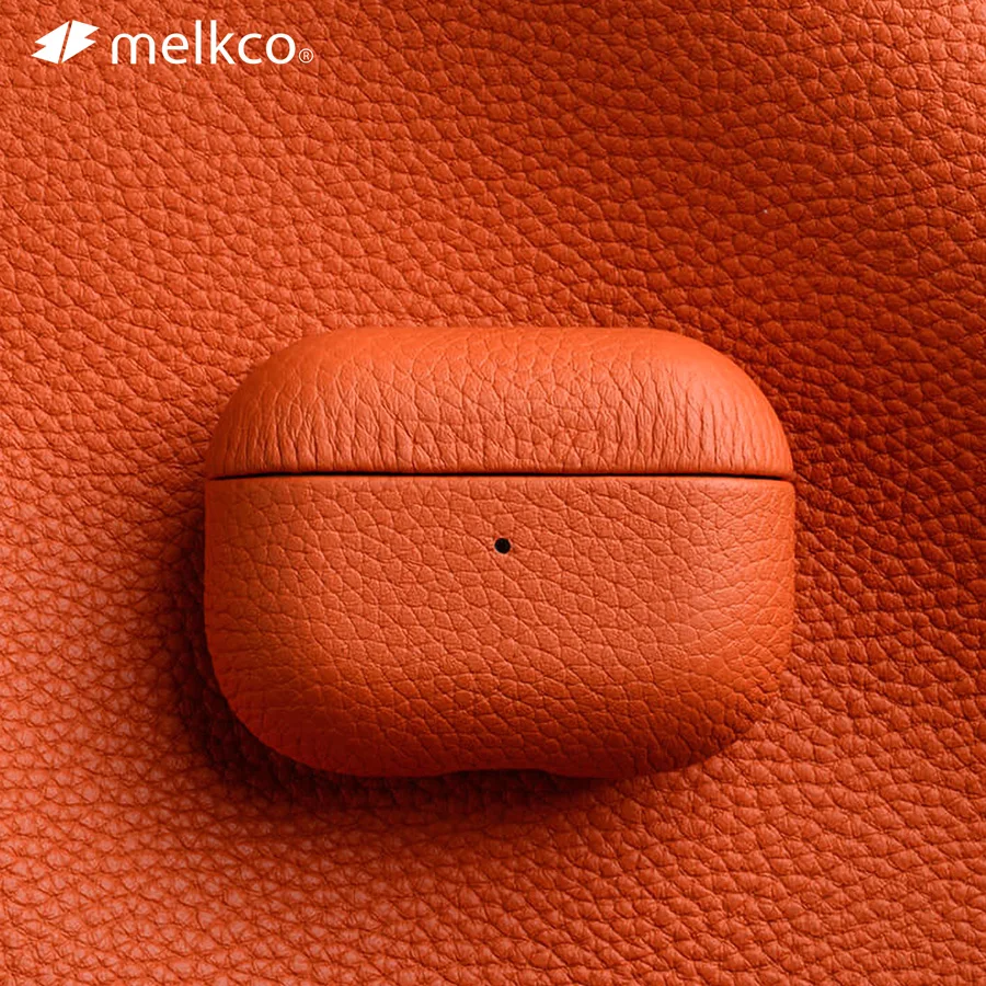 

Melkco Genuine Leather For AirPods Pro 2 1 Case Bluetooth Earphone Accessories For AirPods 3 2 Lychee Pattern Natural Cow Cases