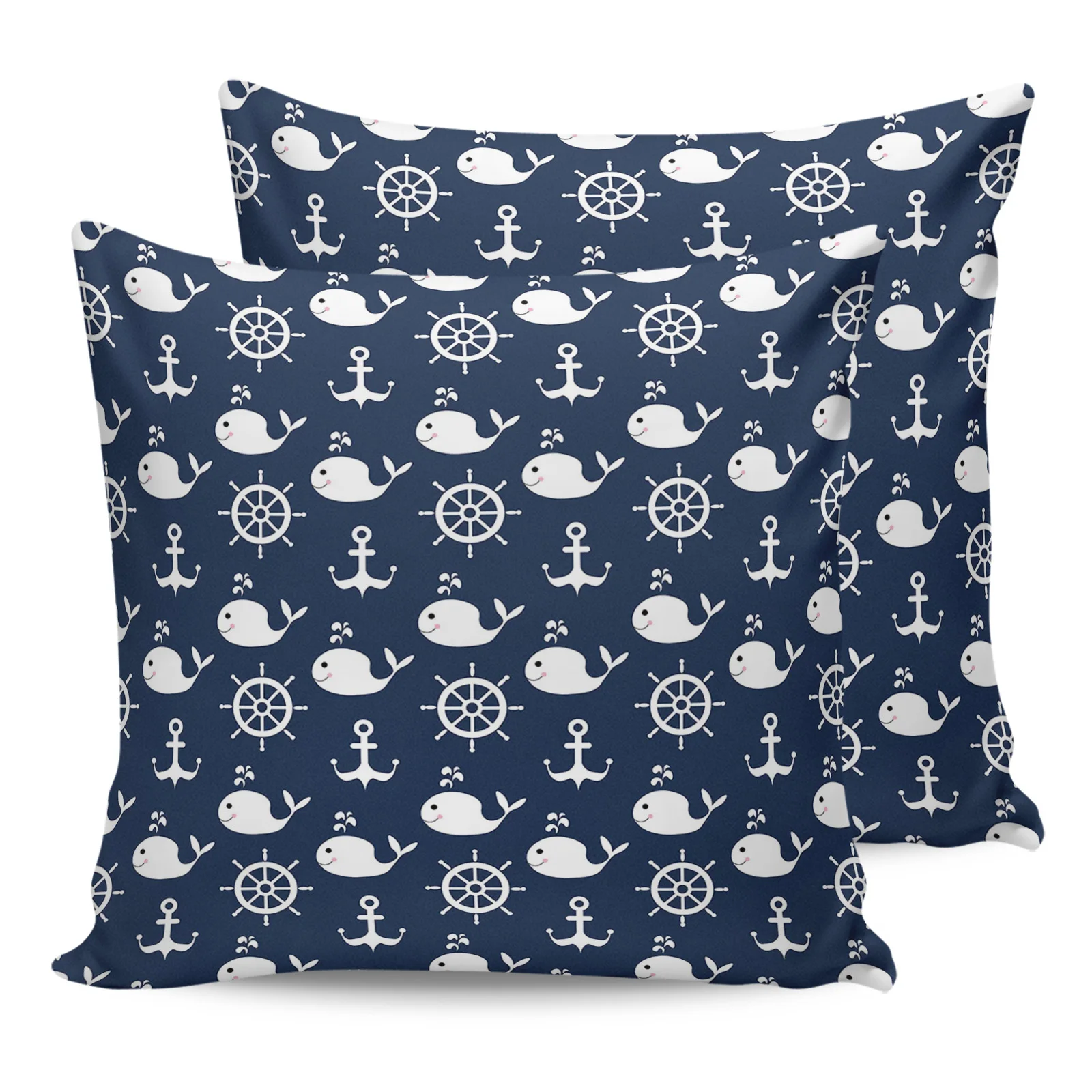 

2PC Pillowcase Anchor Whale Rudder Sofa Cushion Cover Bedding Dakimakura Pillow Cover For Bed House Home Decorative Pillow Cases
