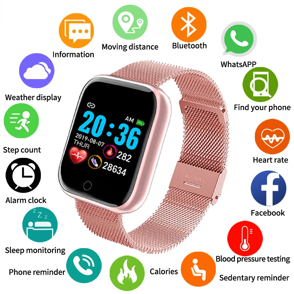 

Smart Watch Men Women Sport SmartWatch Bluetooth Waterproof Smart Bracelet SleepHeart RateBlood Pressure Monitor For Xiaomi Band