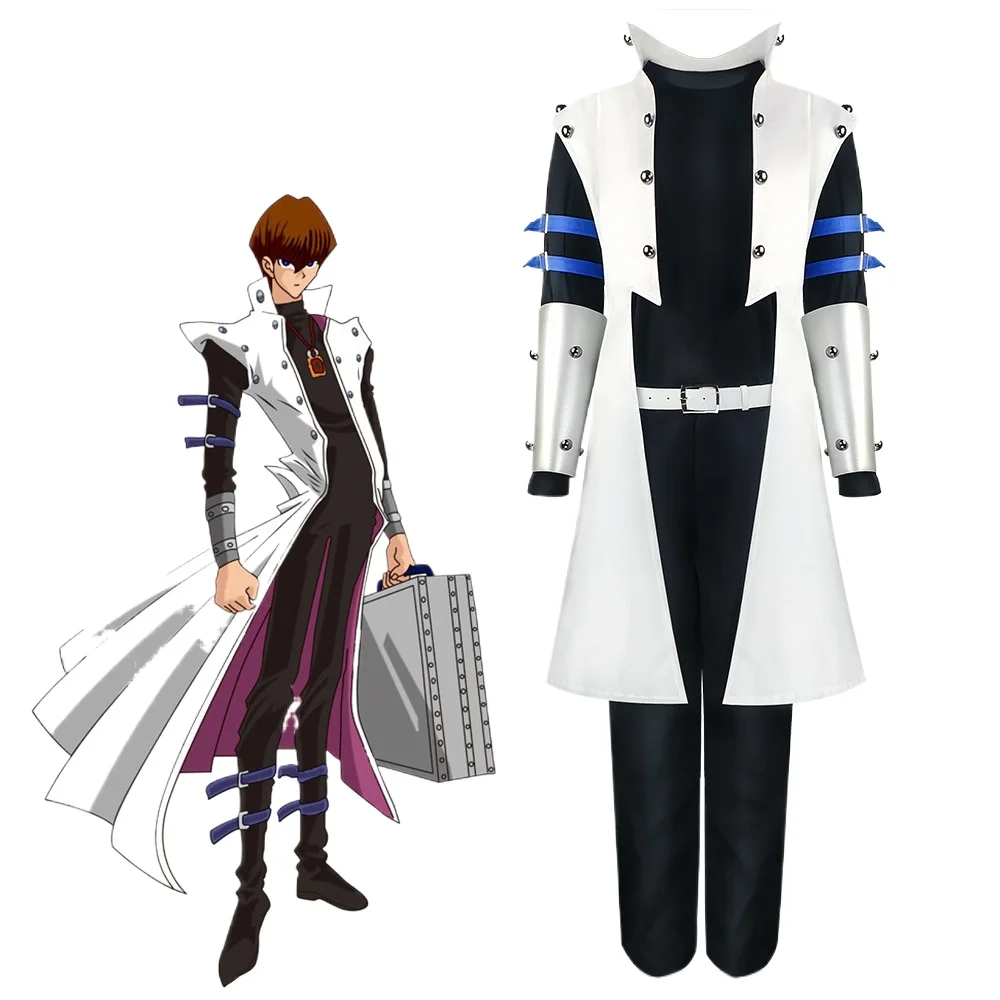 Фото Костюм для косплея по аниме и играм Seto Kaiba: средневековый панк-жакет, готическая униформа Jirai Kei, брюки и тренчкот для взрослых, комплект на Хэллоуин №2