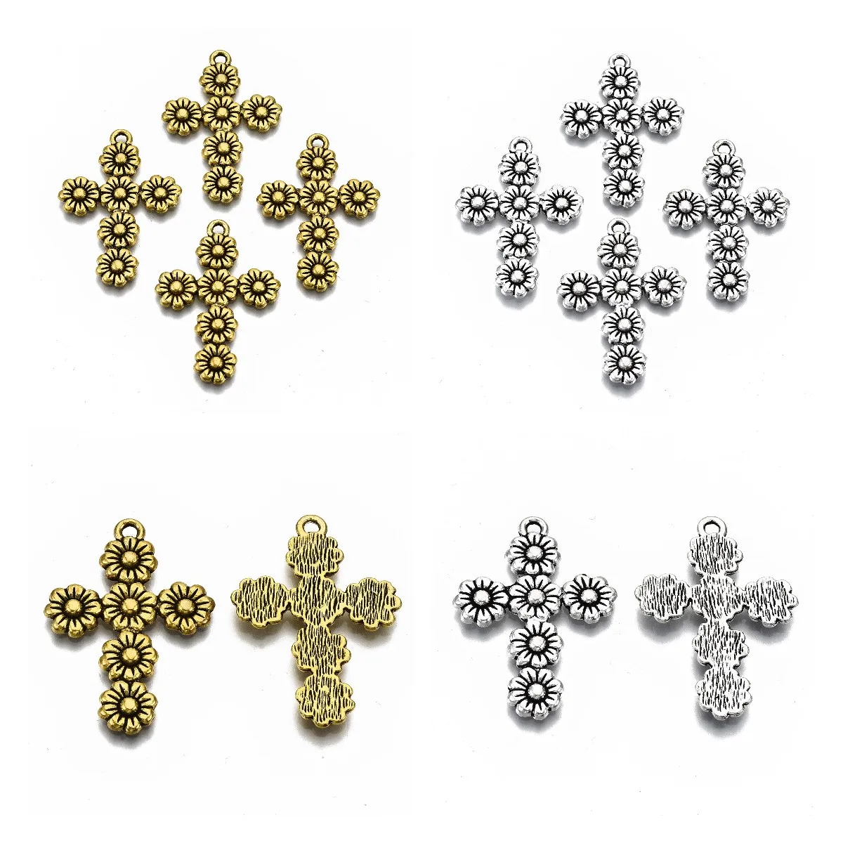 

Pandahall 20 шт. античный золотой крест с цветком Тибетский Стиль Подвески из сплава Подвески для ожерелья ювелирные изделия для изготовления по...