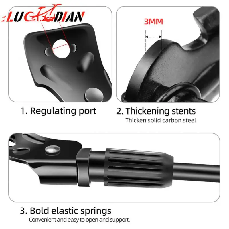 

Adjustable Height Road Bike Rear Side Stand High Quality Mountain Bike Double Hole Foot Brace Aluminium Sturdy Durable