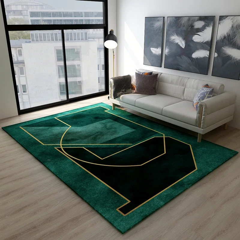

Green Carpet For Living Room Abstract Paint Gold Marble Large Area Rug Bedroom Sofa Table Decor 3D Printed Carpet Home Floor Mat