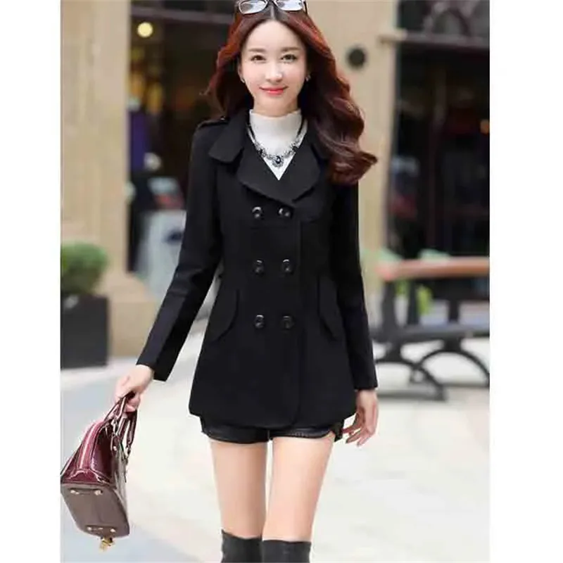 Модное короткое шерстяное пальто женское осенне-зимнее новое корейское