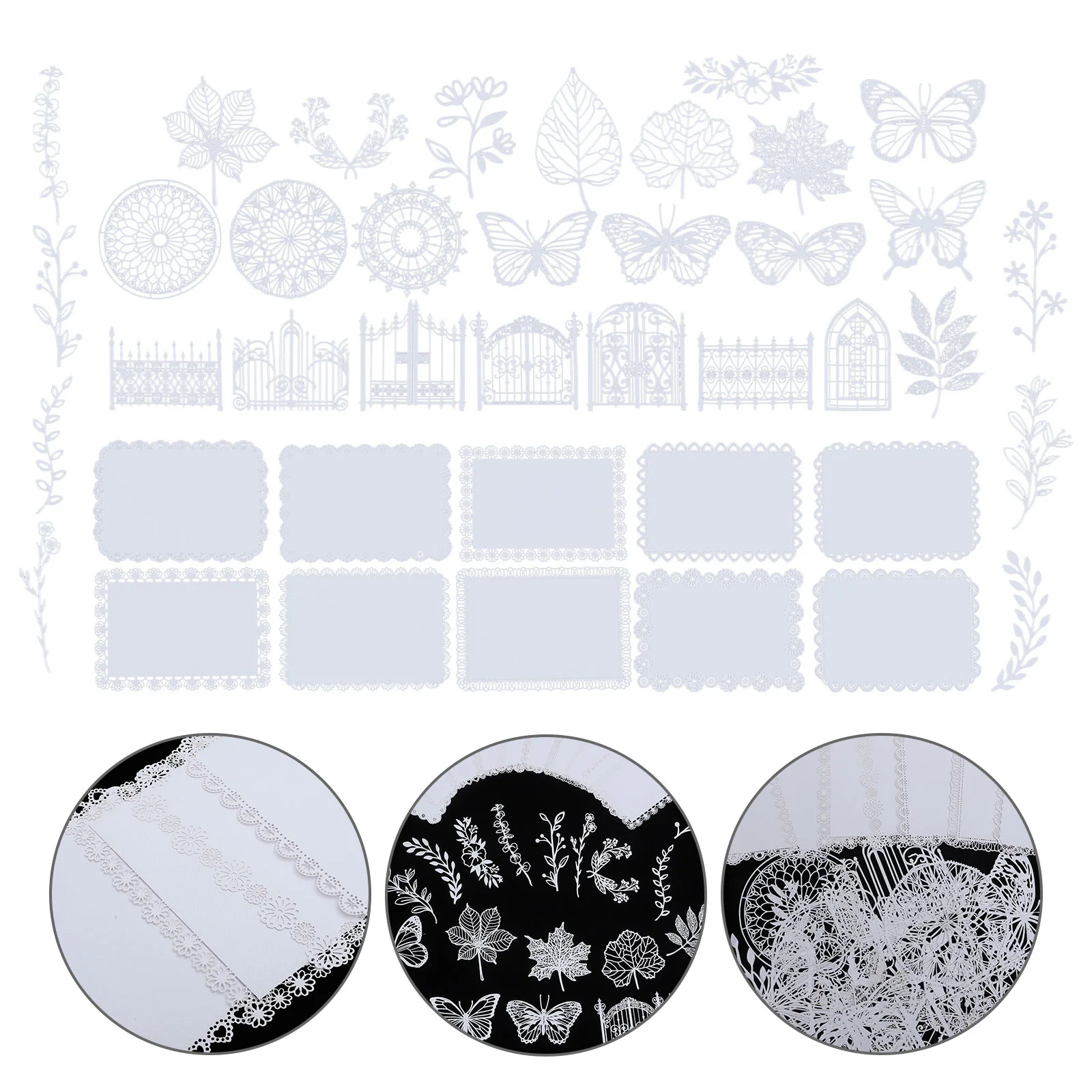 

4 Packs of Hollow Lace Hand Account Diy Decorative Material Paper Diy Paper Decors