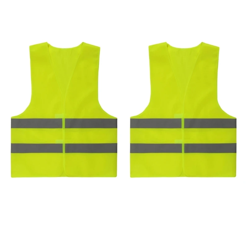 2шт/4шт жилет высокой видимости безопасности универсальный сетчатый желтый