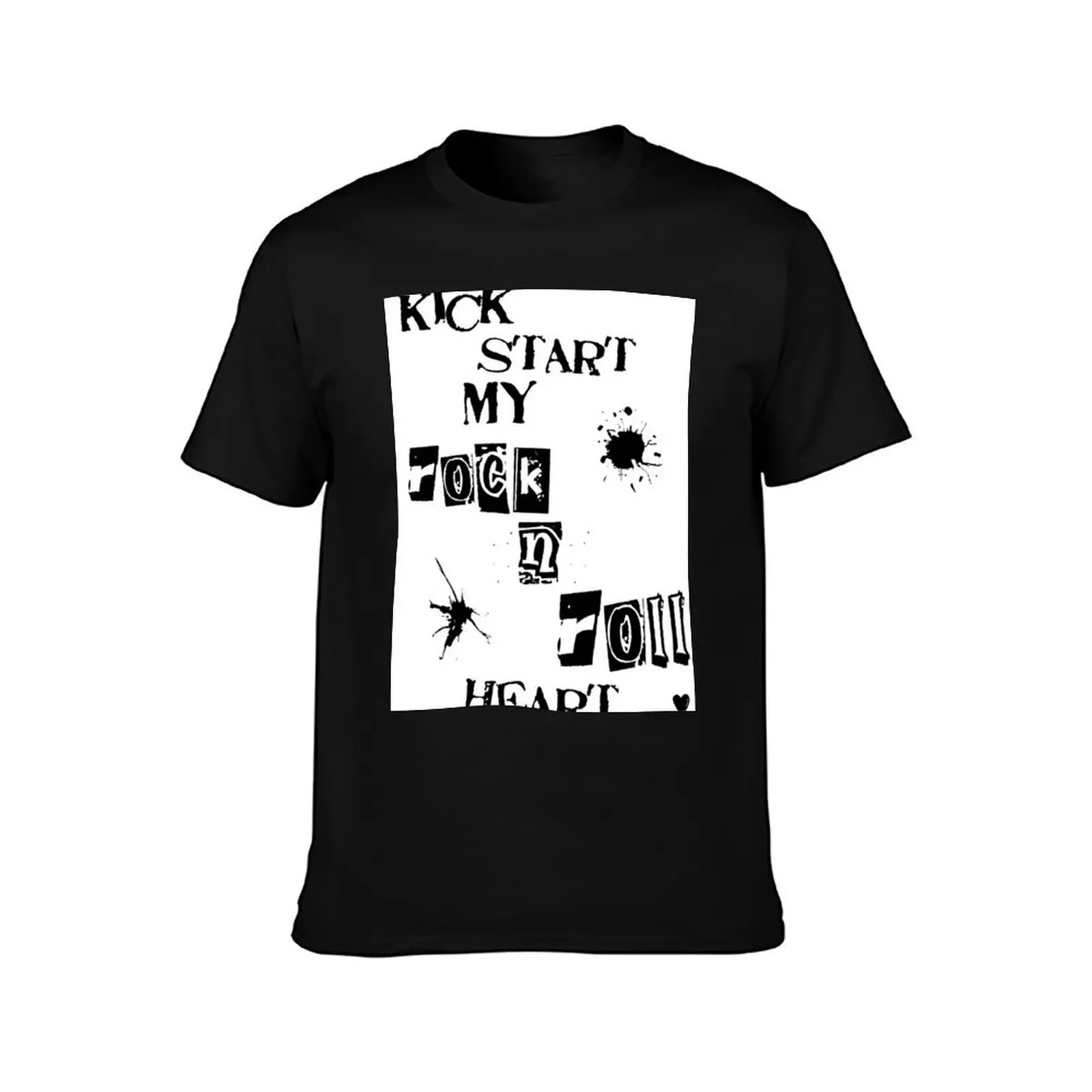 Фото Футболка Kick Start My Rock N Roll Heart, базовая удобная футболка для мужчин №2