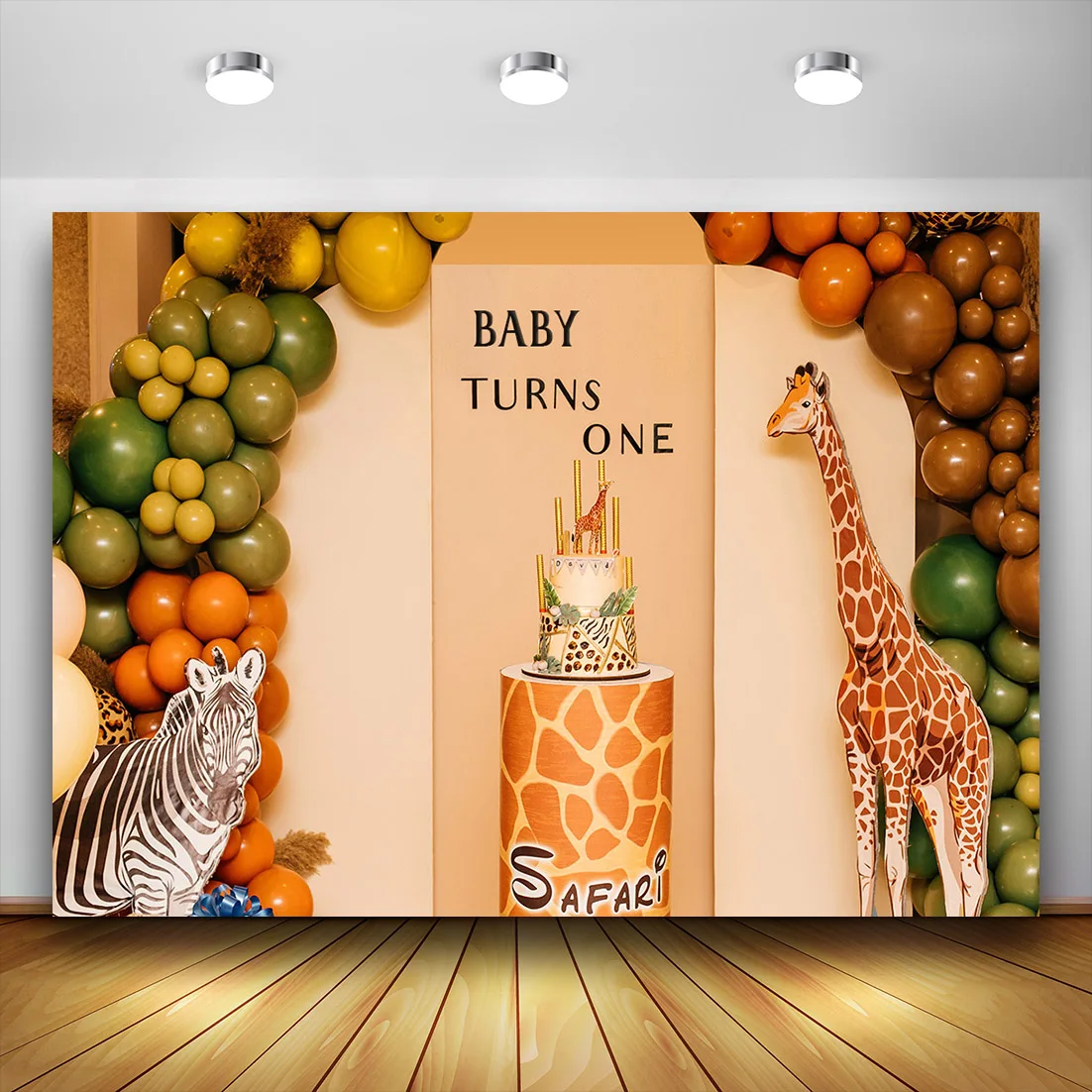 

Тропический лес животные ребенок превращает вечерние стены декорации Дети День Рождения вечерние ринка фотография Фон торт стол Баннер