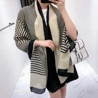 2022 autumn and winter new luxury scarf womens beach long large scarf outdooe soft neck decorate shawl wrap hijab girl 18080cm