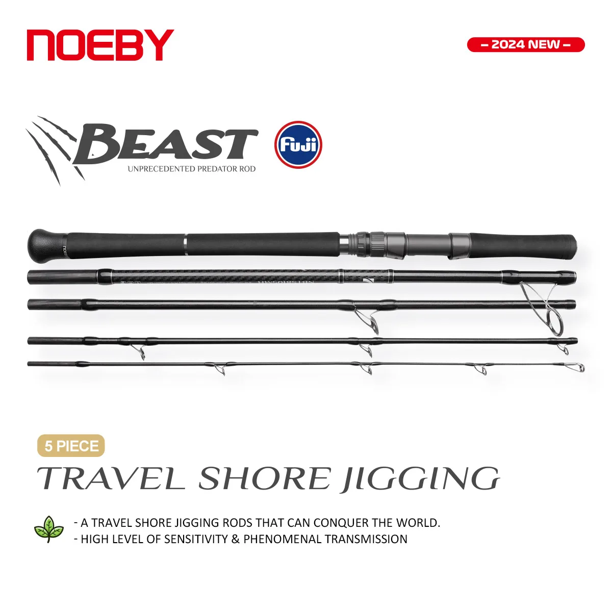 Рыболовная удочка для джиггинга Noeby Beast Travel Shore 2 7 м 9 5 секций