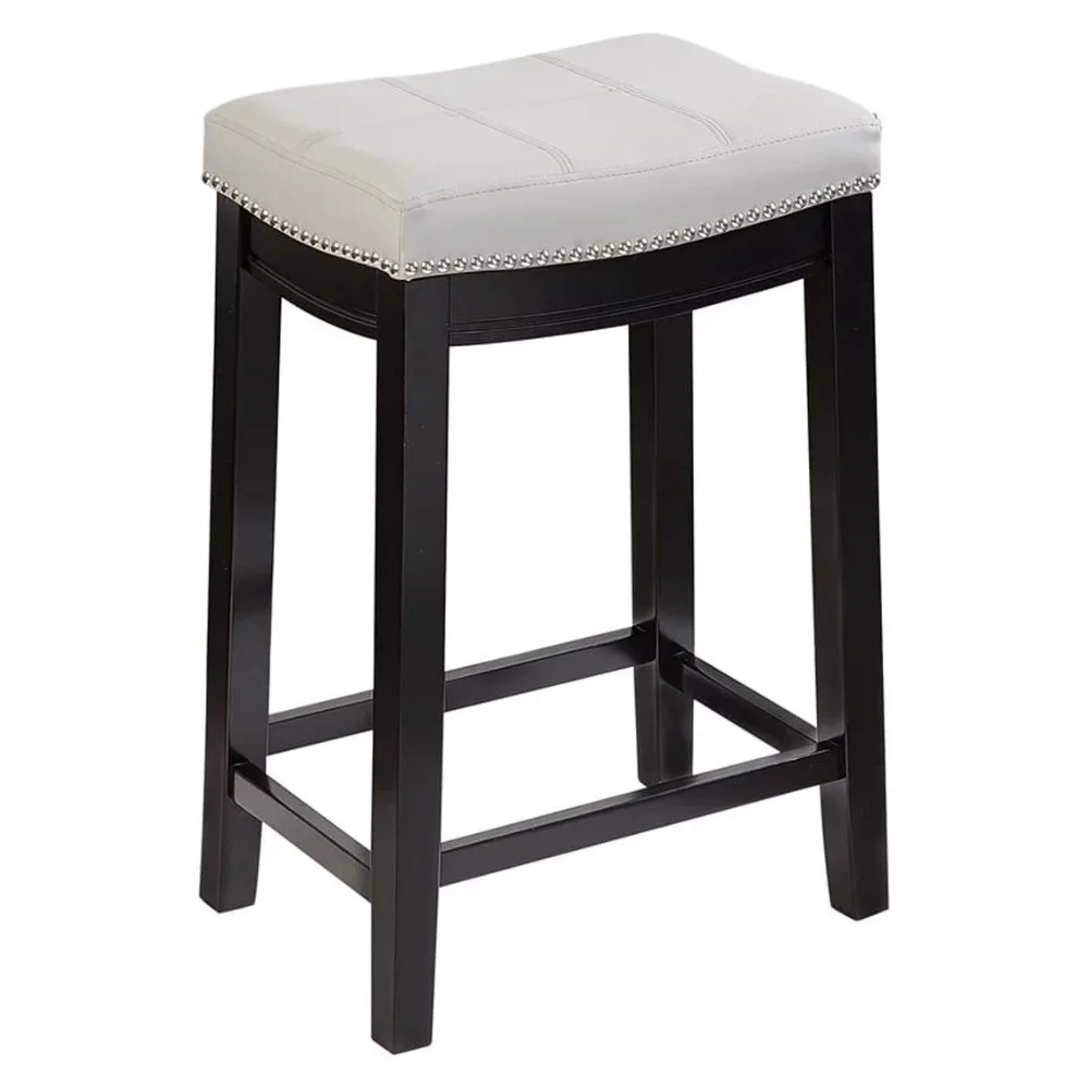 

26 дюймовый стул Linon Cessford с открытой спиной, черный с серой искусственной кожей, включает 1 стул из черной/серой искусственной кожи