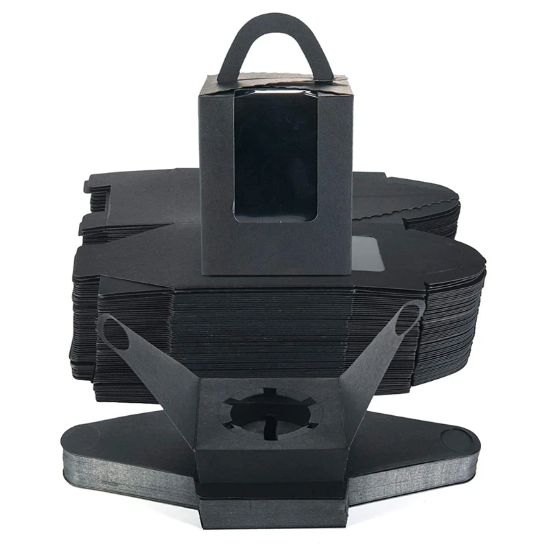 

JEYL Cupcake Box,60 Cake Boxes,With Insert Pocket, Handle And Window,Kraft Paper Cupcake Holder, Suitable For Biscuite