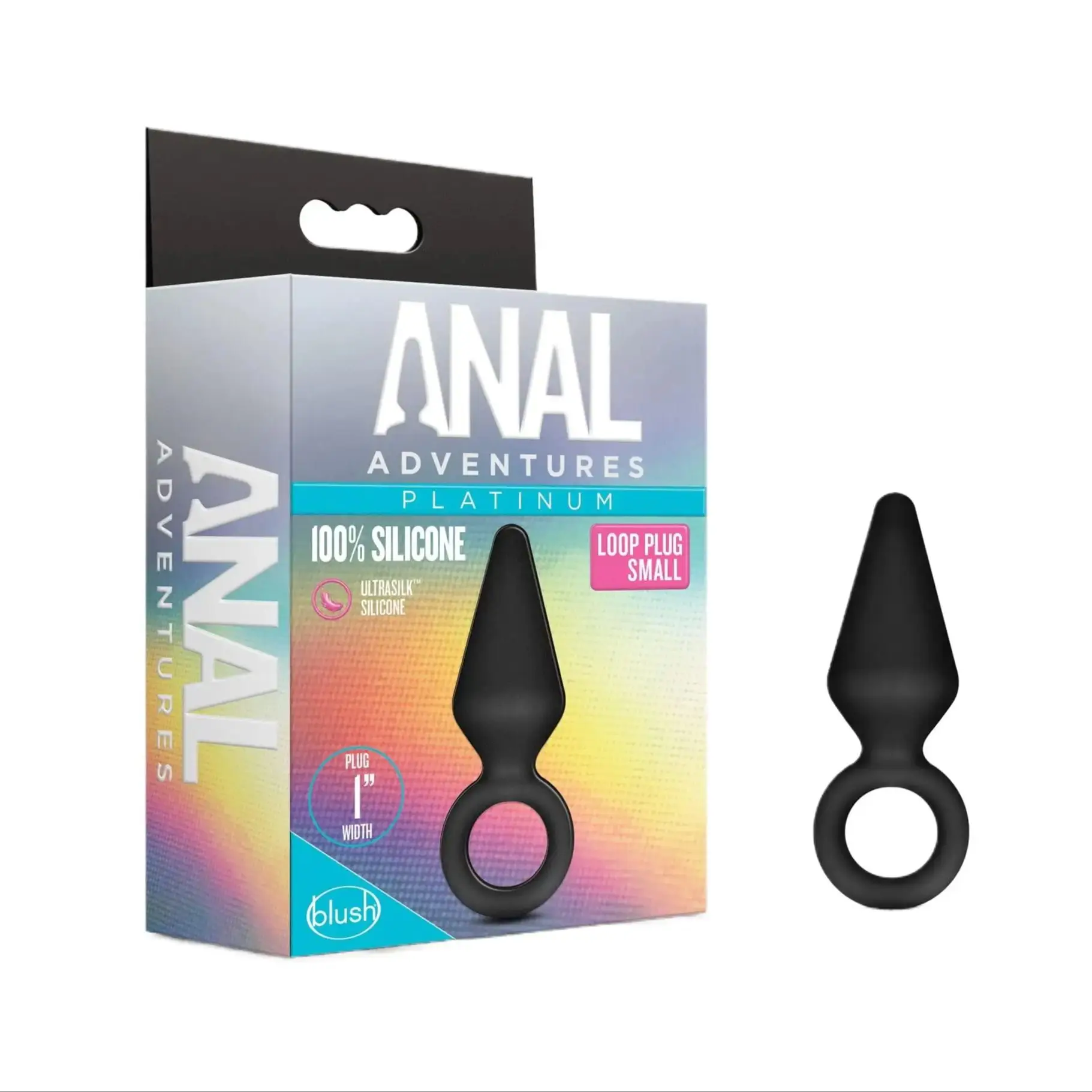 

Blush Anal Adventures Platinum Ultrasilk Silicone Retrieval Ring - Small Beginners Training 3 Inch Butt Plug Adult Toy - Latex