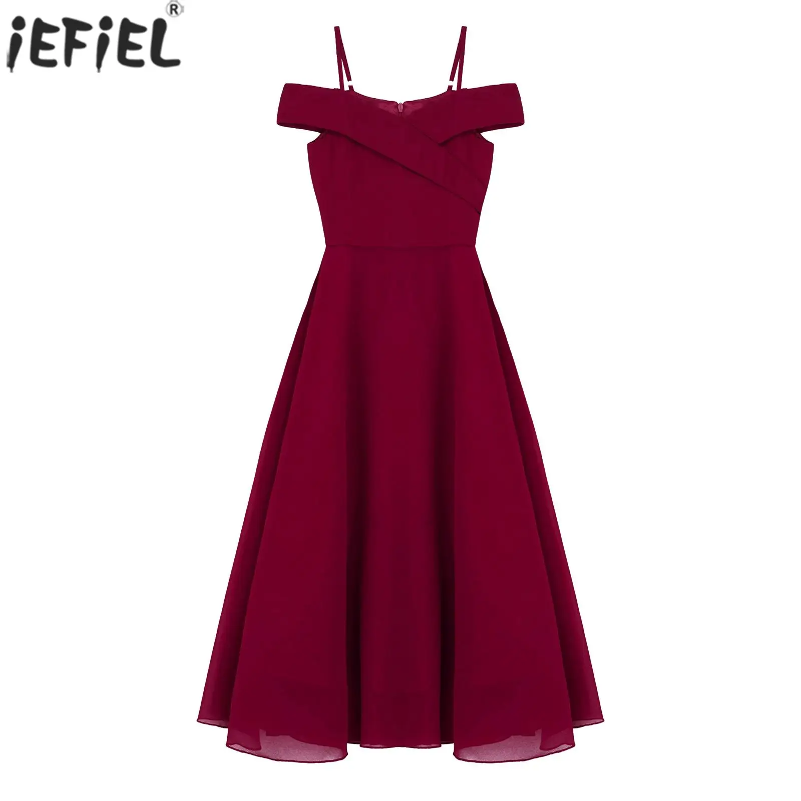 

Kids Flower Girl Dress Elegant Party Wear Long Dress Sleeveless Off The Shoulder Grace Maxi Birthday Gown for Child Evening Wear