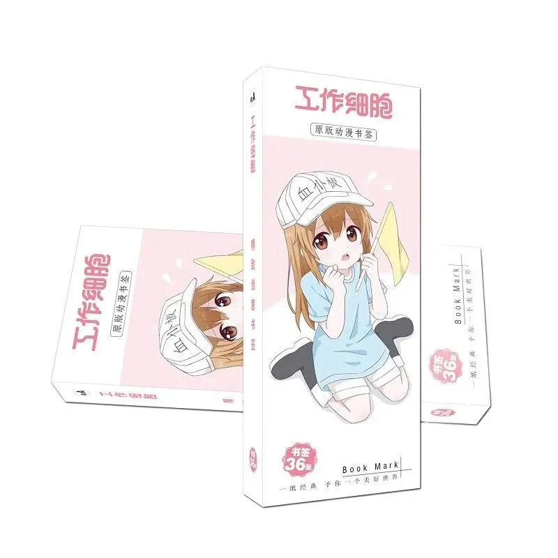 

36 Pcs/Set Anime Hataraku Saibou Cells At Work Paper Bookmark Book Holder Message Card Gift Stationery