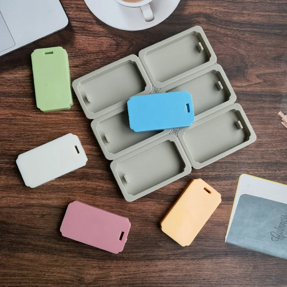

DIY Clay Aromatherapy Tablets Silicone Molds Crafts Hanging Ornaments Wax Molds 6 Holes Square Soap Candle Mold Accessories