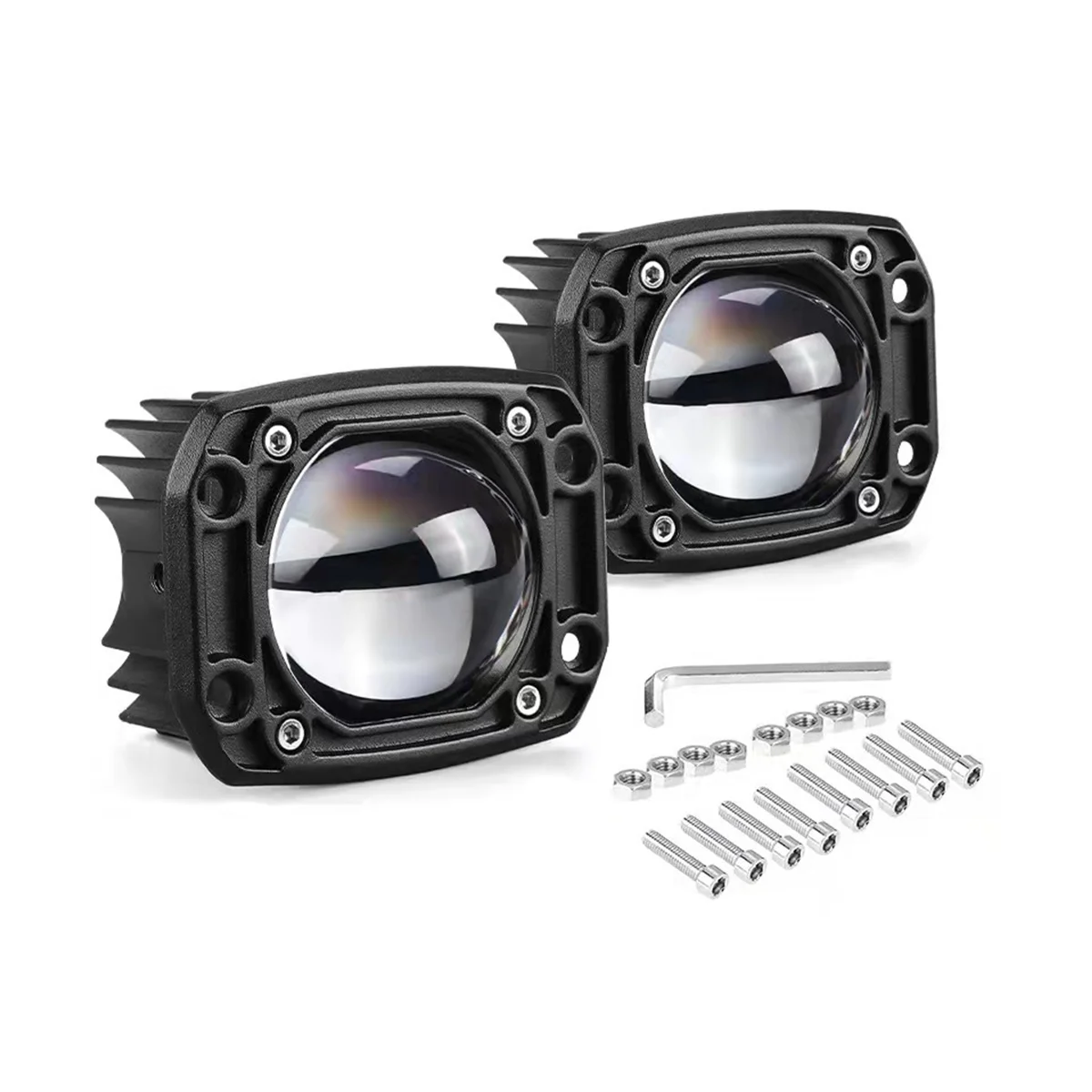 Желто-белый цвет 30 Вт 12 В искусственный квадратный прожектор 3-дюймовый передний