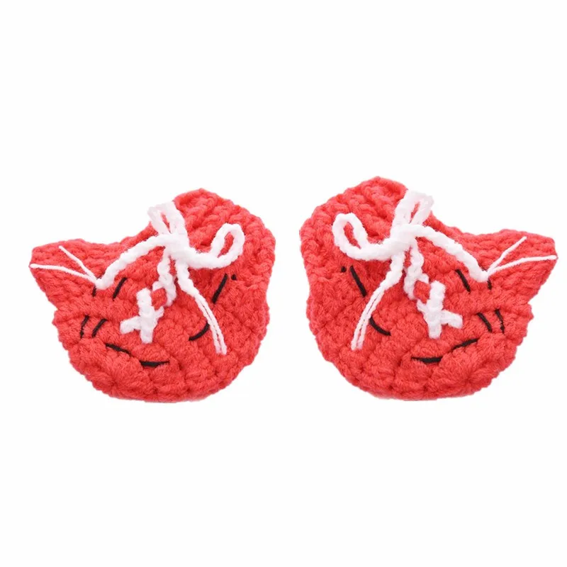 2Pcs/Set Newborn Photography Props Infant Crochet Knit Cute Boxing Clothes  Gloves And Pants Suit Baby Photo Costume