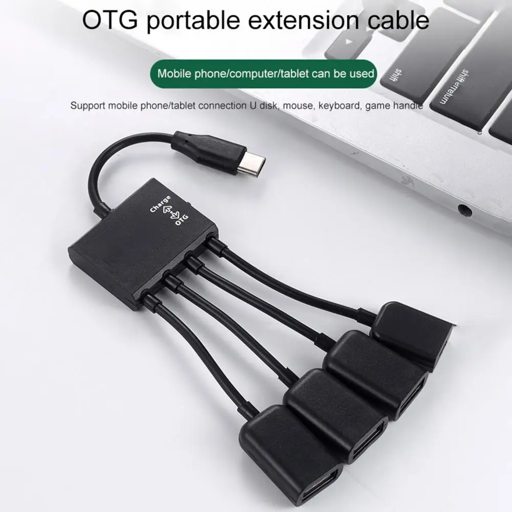 

Adapter Cable Micro-USB Data Transmission 1 to 4 Type-c to USB Converter Cable for Mobile Phone