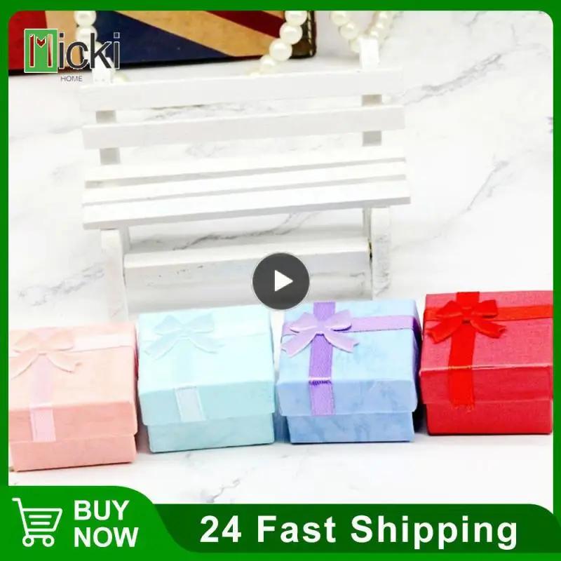

Fashion Ring Box 4×4×2.5cm Case Square Hardened Pearlescent Ring Jewelry Box Storage Boxes Moisture-proof Drawn Gift Box