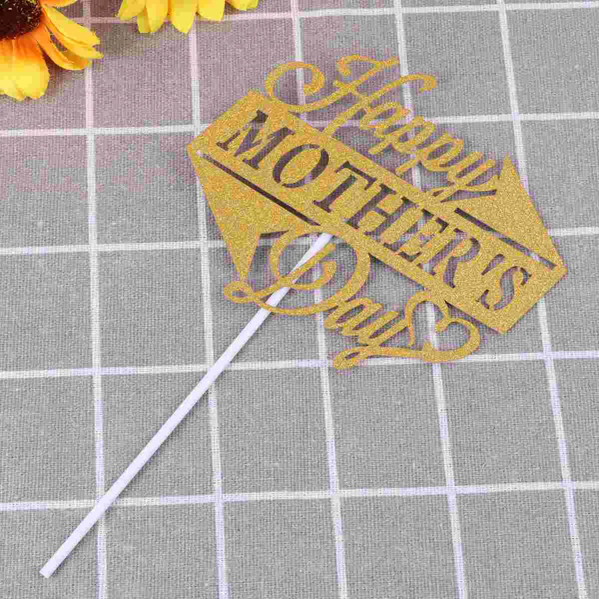 

Cake Happy Topper Birthday Day Mother S Mothers Decorations Cakes Gold Cupcake Toppers