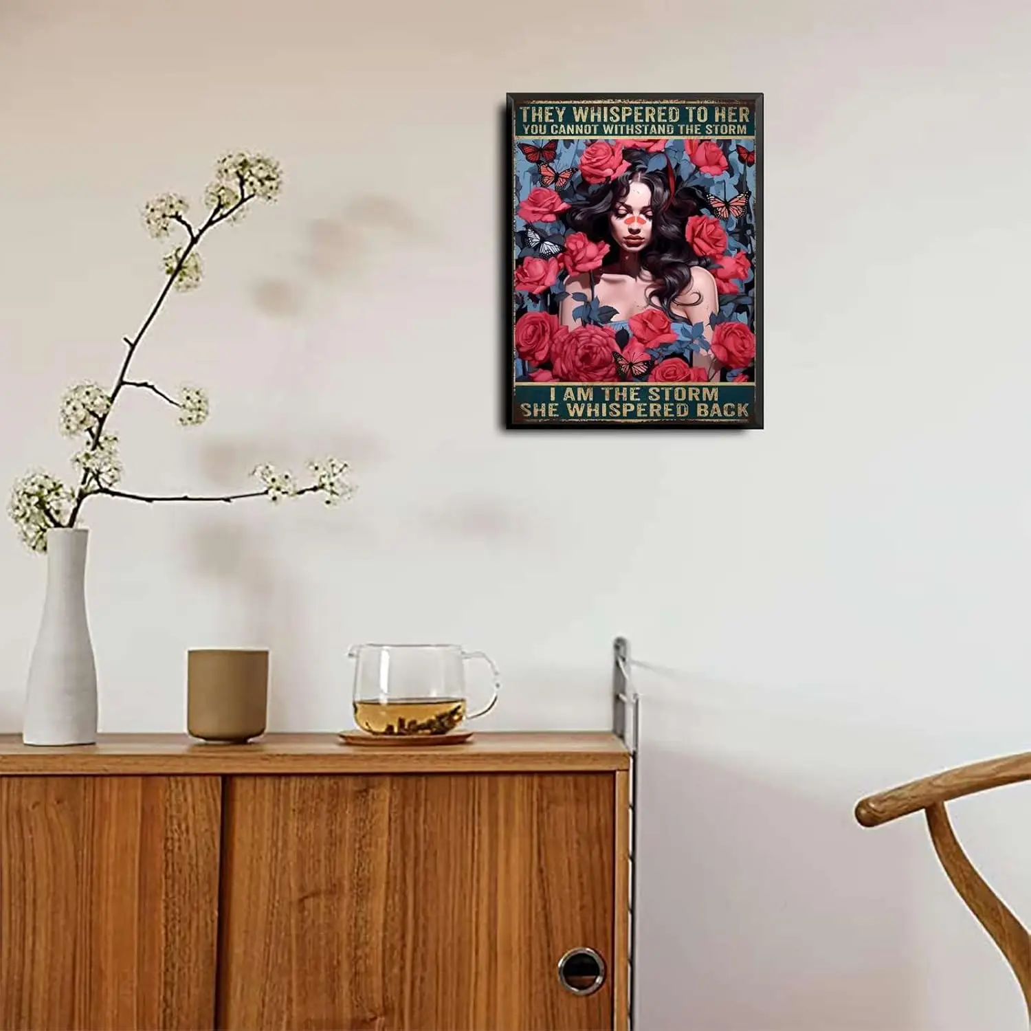 THUNCKY Wll rt Decorton They Whspered to Her You Cn't Wthstnd Tn Sgn Vntge Decor Nostlgc Metl 12x