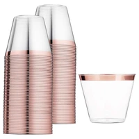 rose gold plastic cups 9 oz disposable cup plastic wine glass party cups transparent plastic cups for parties