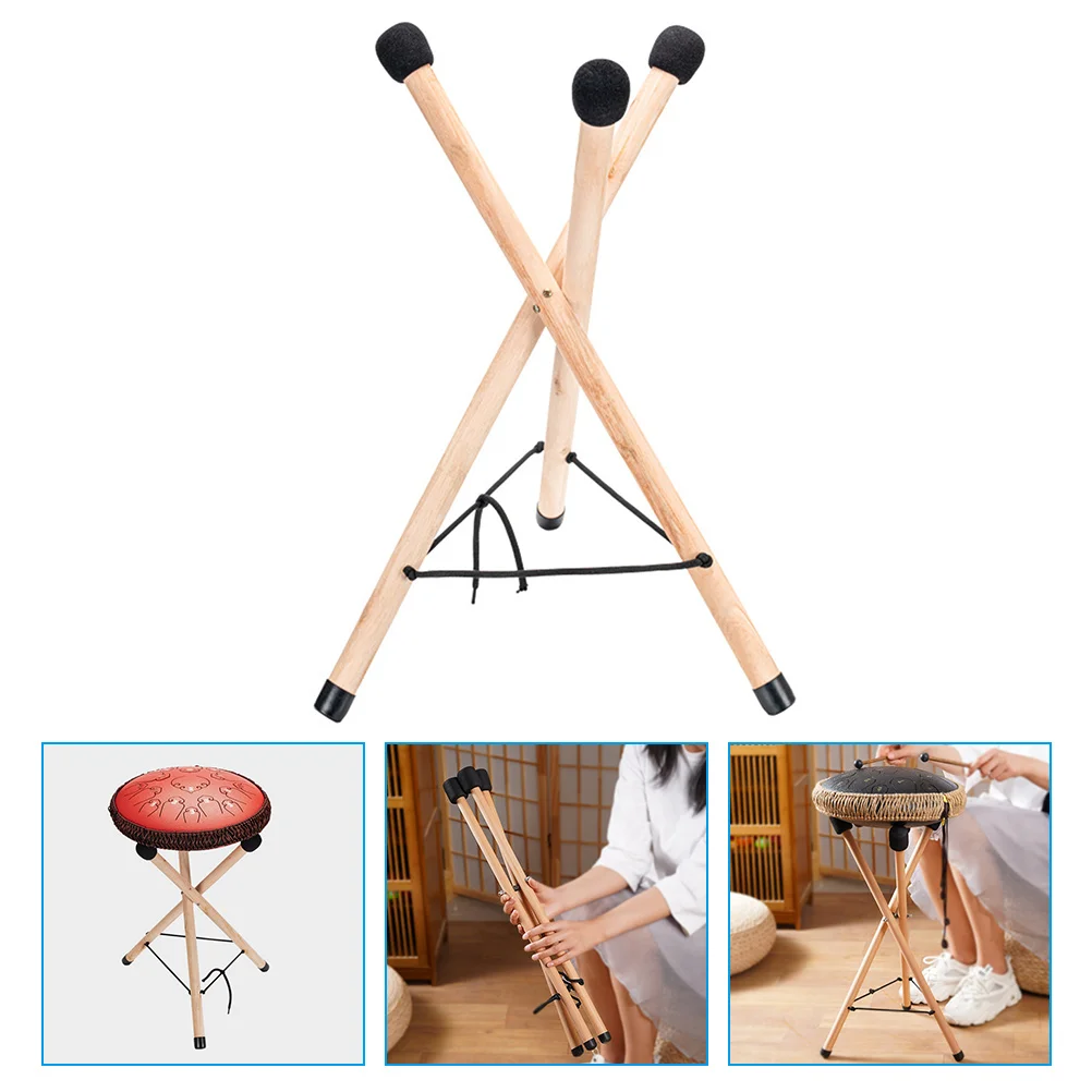 

Professional Tongue Drum Stand Rack Floor Foldable Wood Display Folding Support