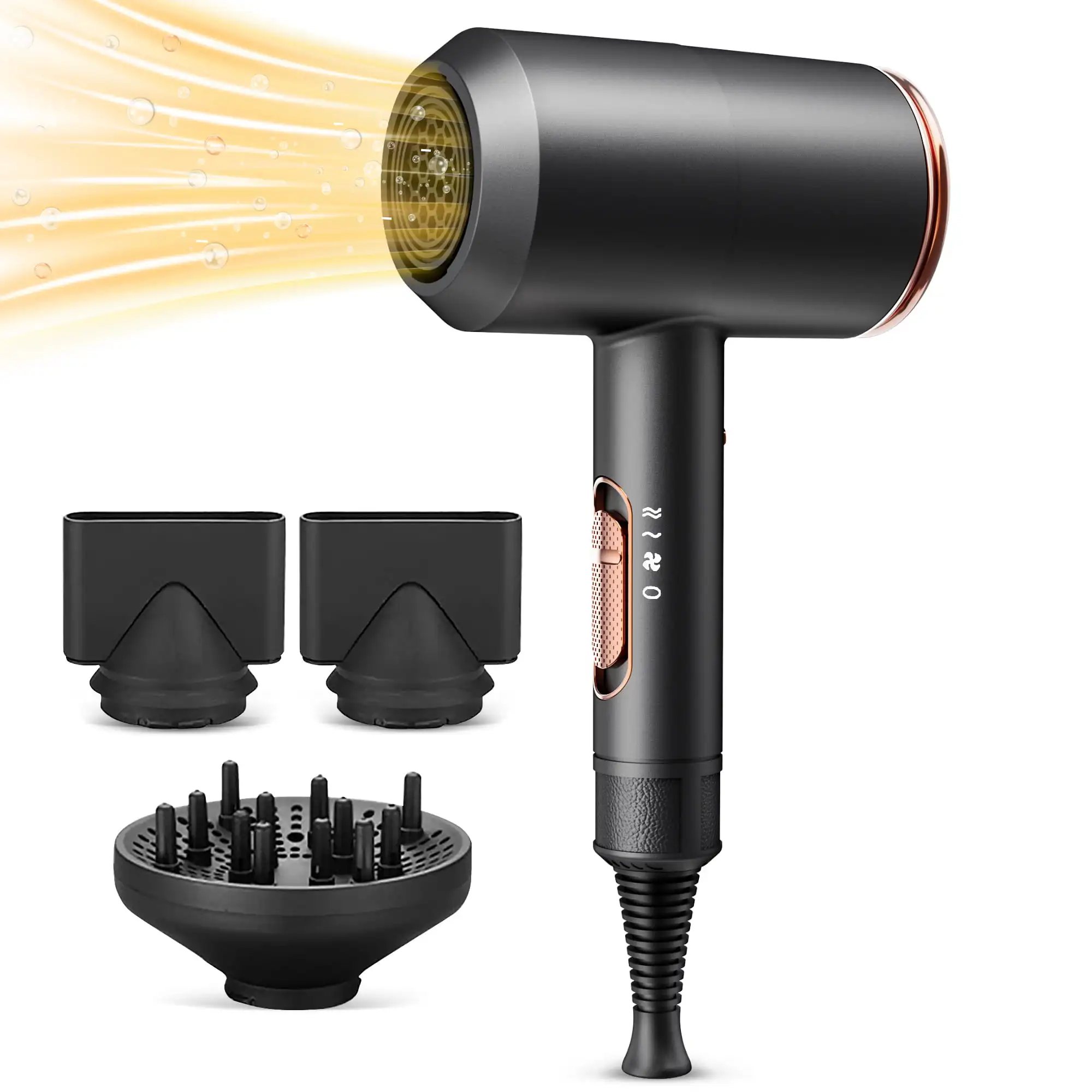 

Professional Powerful Hair Dryer with Diffuser, 2000W Ionic Blow Dryer with Constant Temperature Hair Care without Hair Damage,