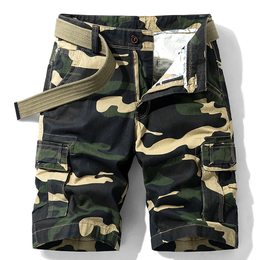 Cargo Shorts Men Cool Camouflage Summer 100% Cotton Casual Men Short Pants Brand Clothing Comfortable Camo Men Cargo Shorts