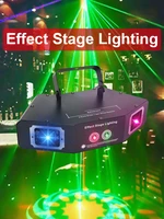 dj light four beam effect stage light rgb sound activated pattern party lights by dmx control strobe light birthday friend party