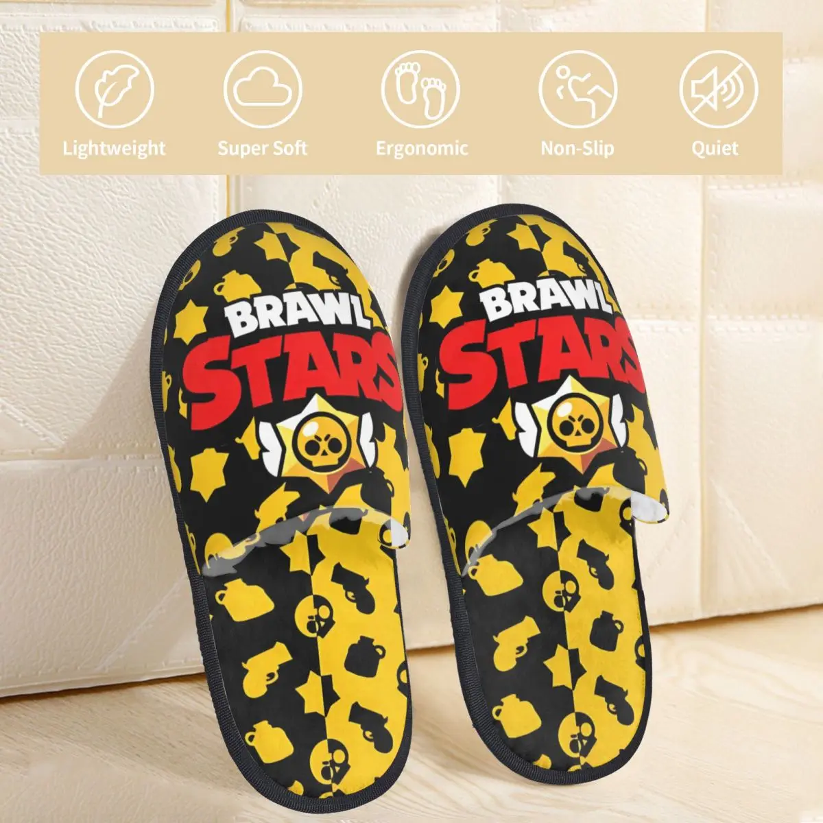 Зимние меховые тапочки Brawll Emz Spike Squeak Merch домашние шлепанцы игровые мягкие