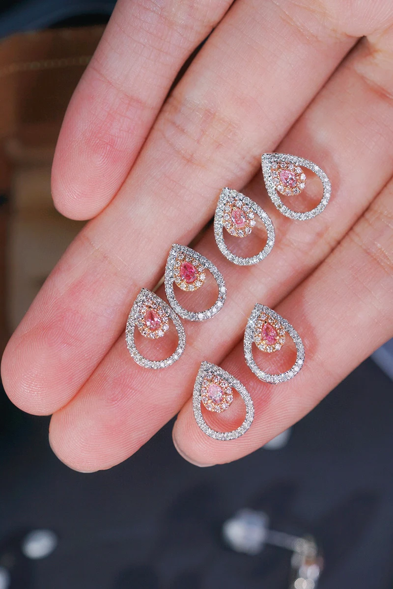 Серьги LUOWEND из белого золота 18 карат роскошные классические дизайнерские