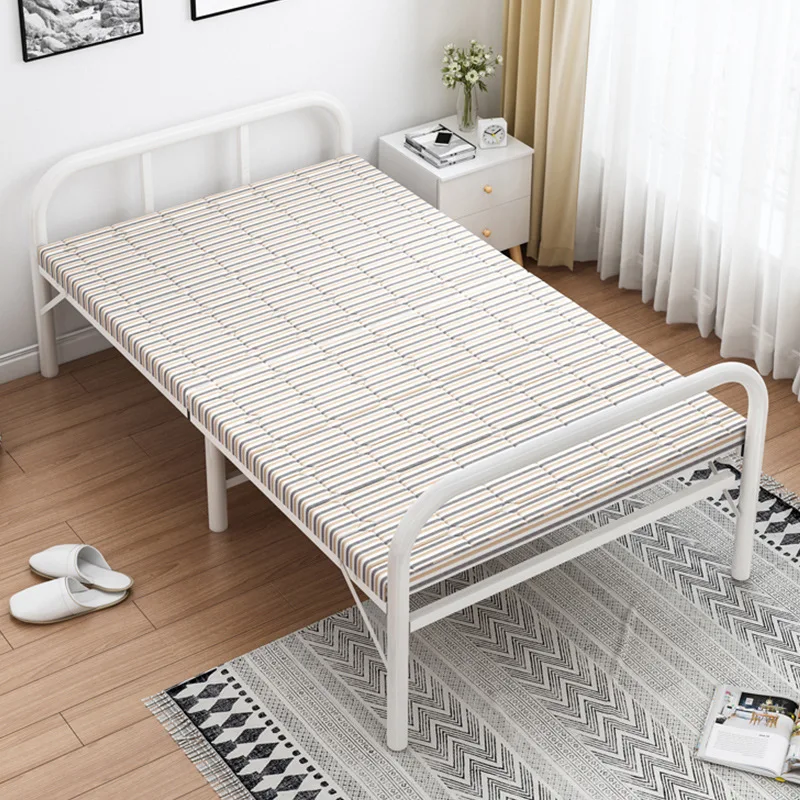 

Folding bed single bed office nap simple double rental room portable 1.2m home lunch break hard board bed bedroom furniture