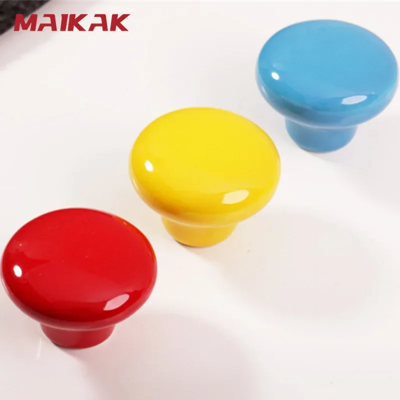 MAIKAK ярких цветов круглая мебельная керамическая ручка для ящика шкафа