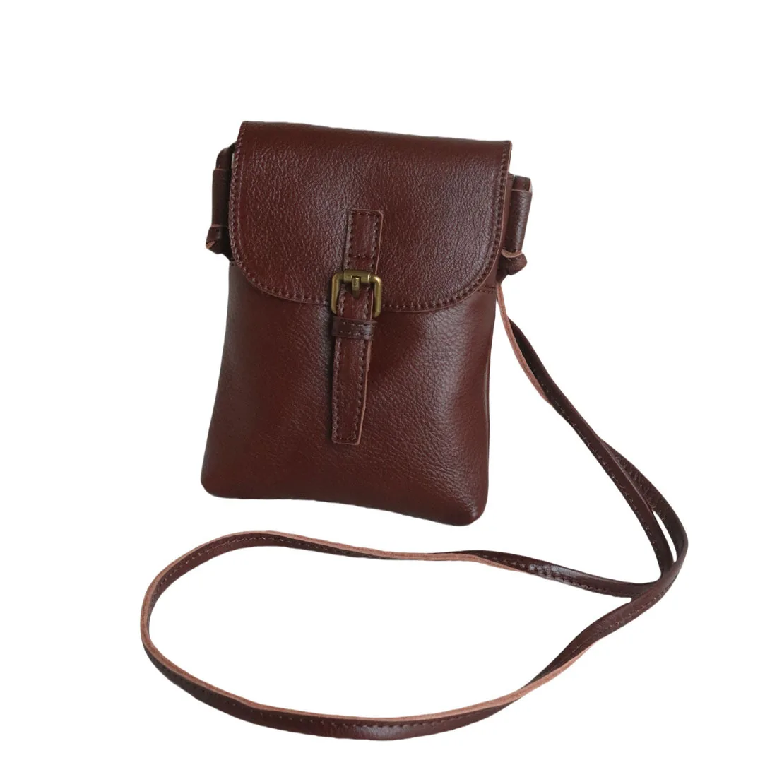 2025 г. сумка ручной работы из коровьей кожи растительного дубления для мобильного