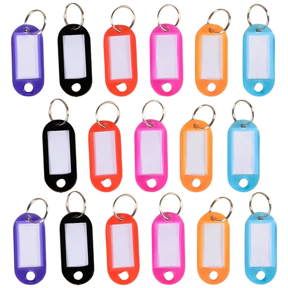 

60 Pcs Key Tag Luggage Accessory Blank Chain Tags Identifiers Split Ring Keychain Hanging Label Rings Labels