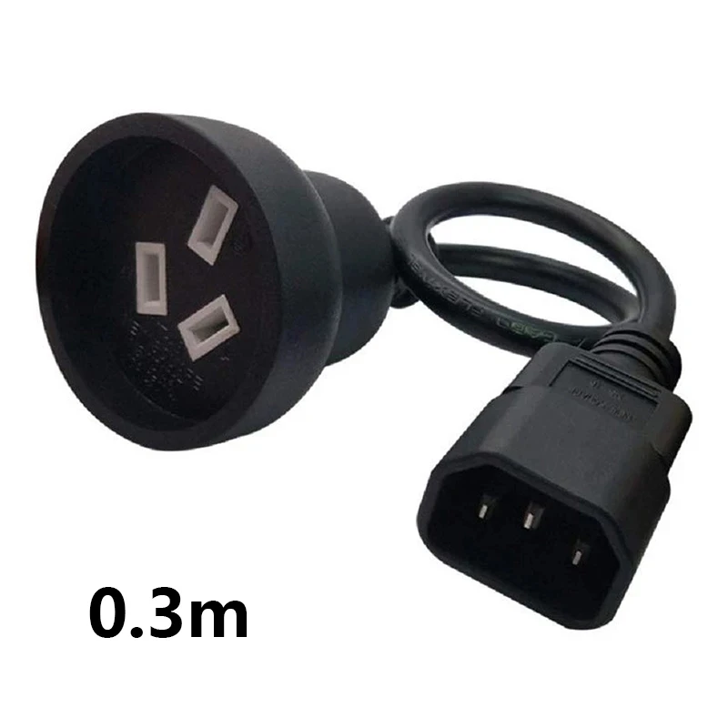Переходник IEC 320 C14 для австралийского и австралийского штекера сетевого шнура, удлинитель кабеля питания, адаптер конвейера для ПК, UPS 0,3 м