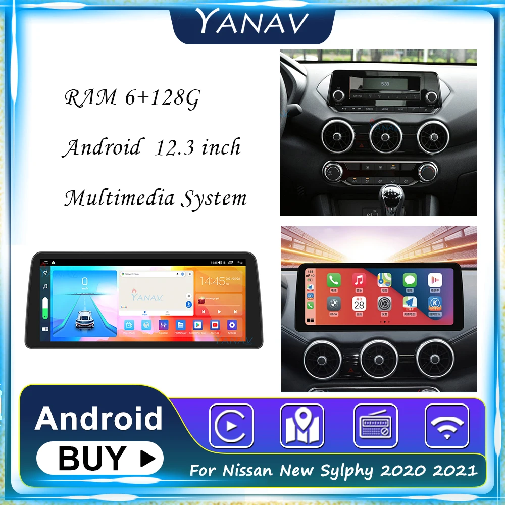 

Автомагнитола 2DIN, Android, GPS-навигация для Nissan New Sylphy 2020 2021, автомобильный стерео прием, Мультимедийный MP3-плеер со встроенным Carplay