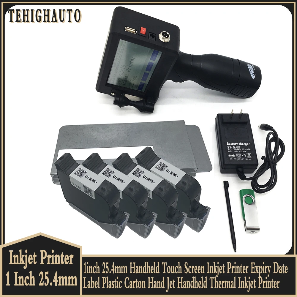 

1inch 25.4mm Handheld Touch Screen Inkjet Printer Production Date Label Plastic Carton hand jet handheld thermal inkjet printer