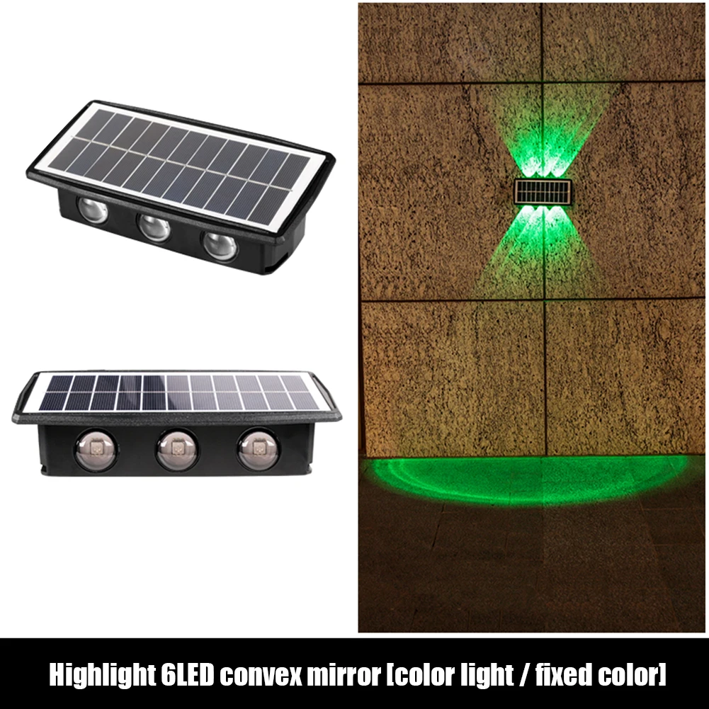 

6 LED Solar House Wall Lamp Heat Resistant Double Head Outdoor Night Light Rechargeable Waterproof Multifunctional for Courtyard