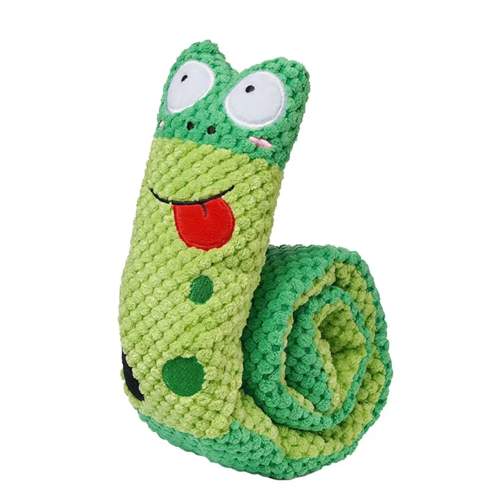 Squeaky Plush Snuffle Dog Toy Iq Training Plush Frog Snake Snail Shape Puppy Foraging Molar Toy Pet Products