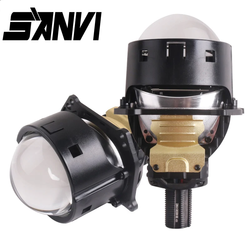 Sanvi S3+ Car 3" 12V 110W 5500K Bi LED Projector Len Headlight For H4 H7 9005 9006 Hella 3R G5 Headlamp Auto Accessories RU