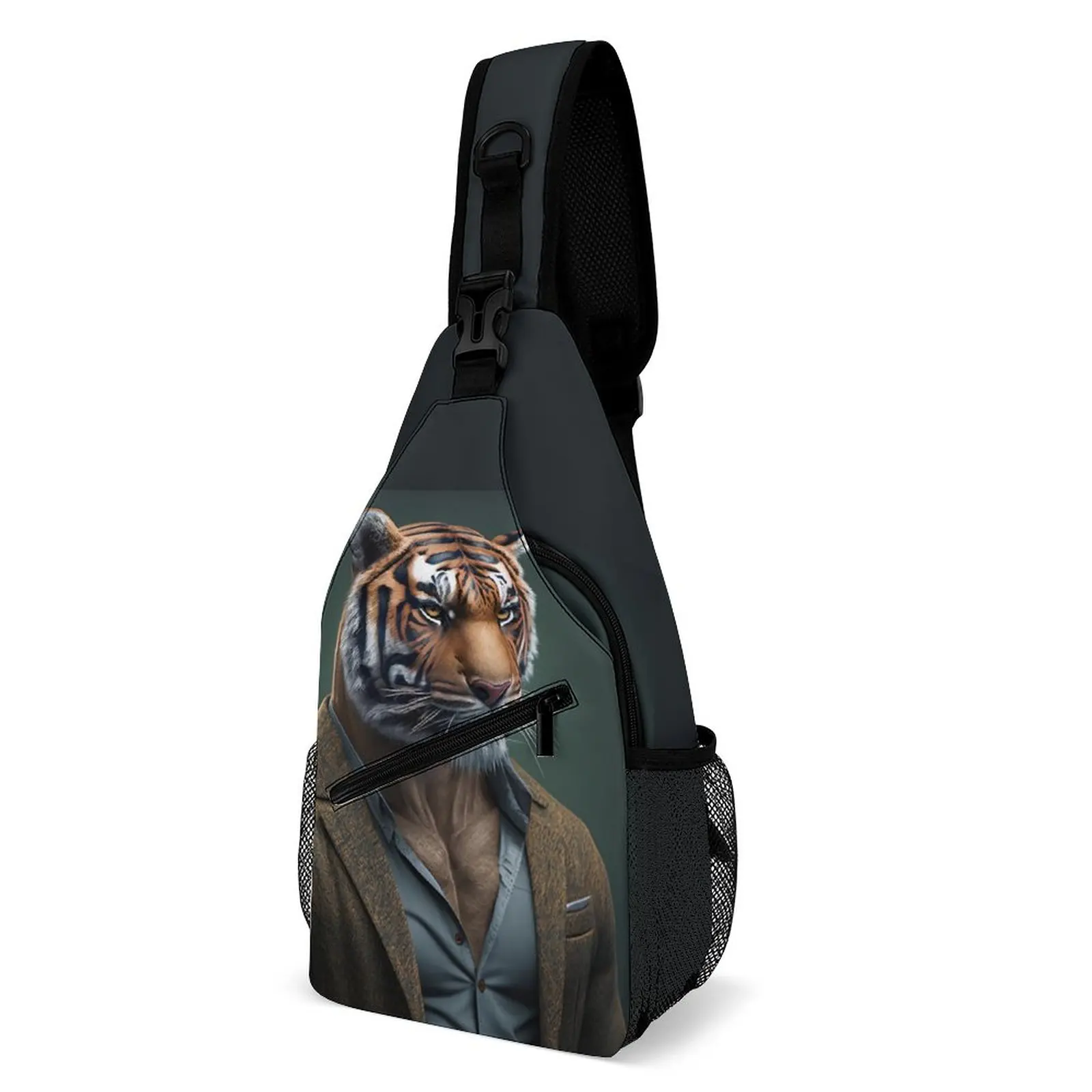 

Tiger Chest Bags Men Amazing Portraits Camping Shoulder Bag Kawaii Print Crossbody Bag High School Motorcycle Sling Bags