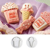 4pcsset creative cookie cutter diy ice cream candy decor fondant chocolates cake mold biscuit baking tools kitchen accessories