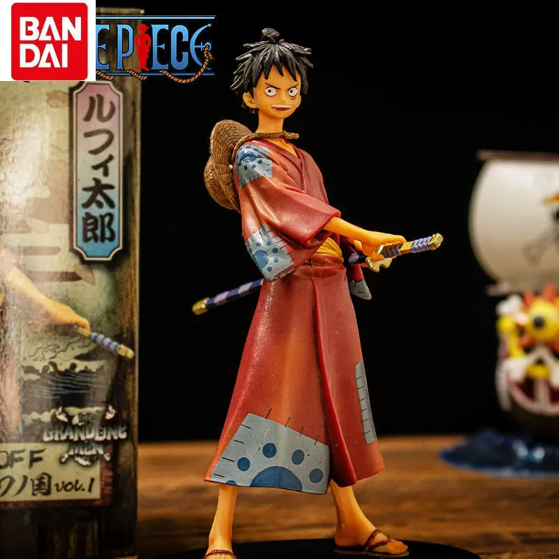 

Bandai цельнокроеная фигурка, персонаж из аниме, искусственное кимоно Sanji, Самурайское изображение, гарнитура, аниме, периферийное настольное ...